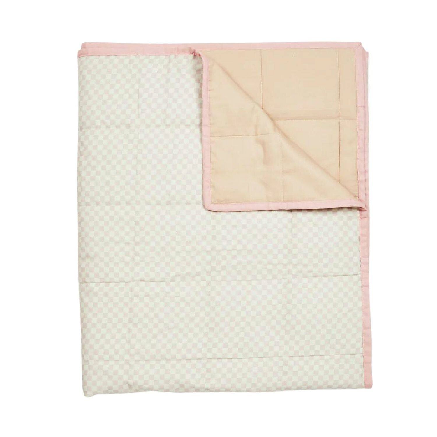 Quilted Throw Tiny Checkers Pink