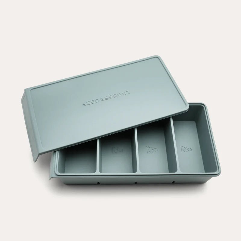 4 Portion Silicone Freezer Tray Eucalyptus 250ml - Seed & Sprout