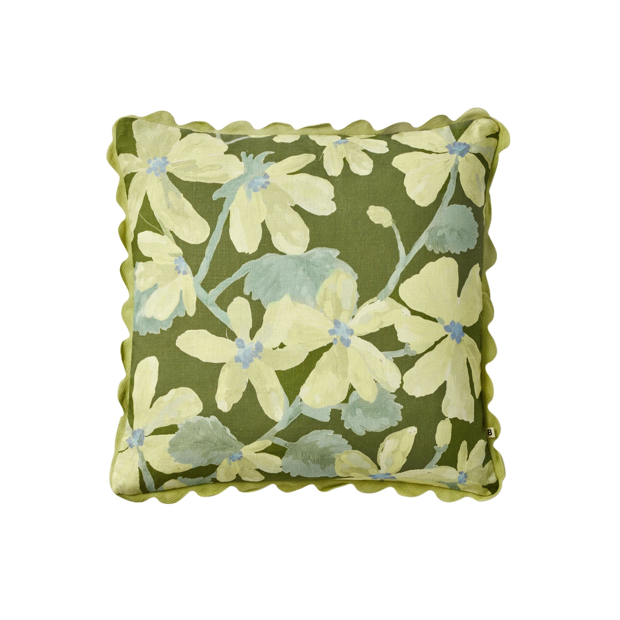 Violet Khaki Linen Cushion | 50 x 50cm