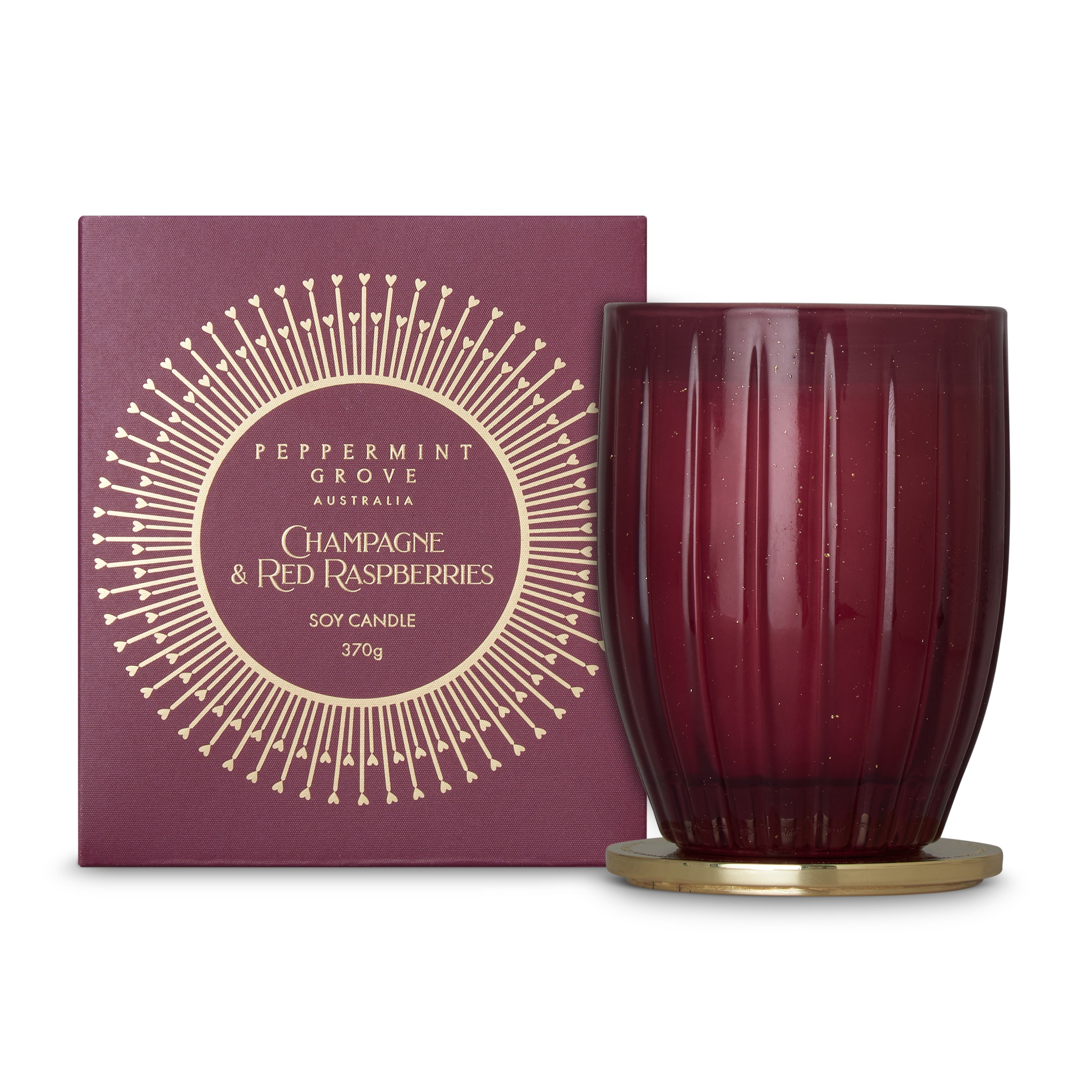 Champagne & Red Raspberry Large Candle