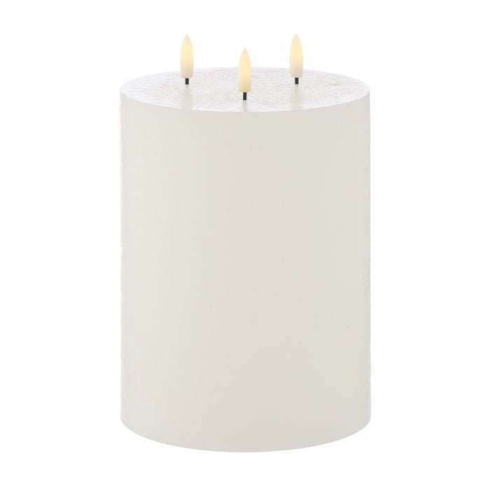 LED Triple Wick Flickering Candle White