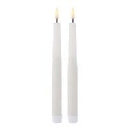 LED Flickering Taper Candle S/2 White