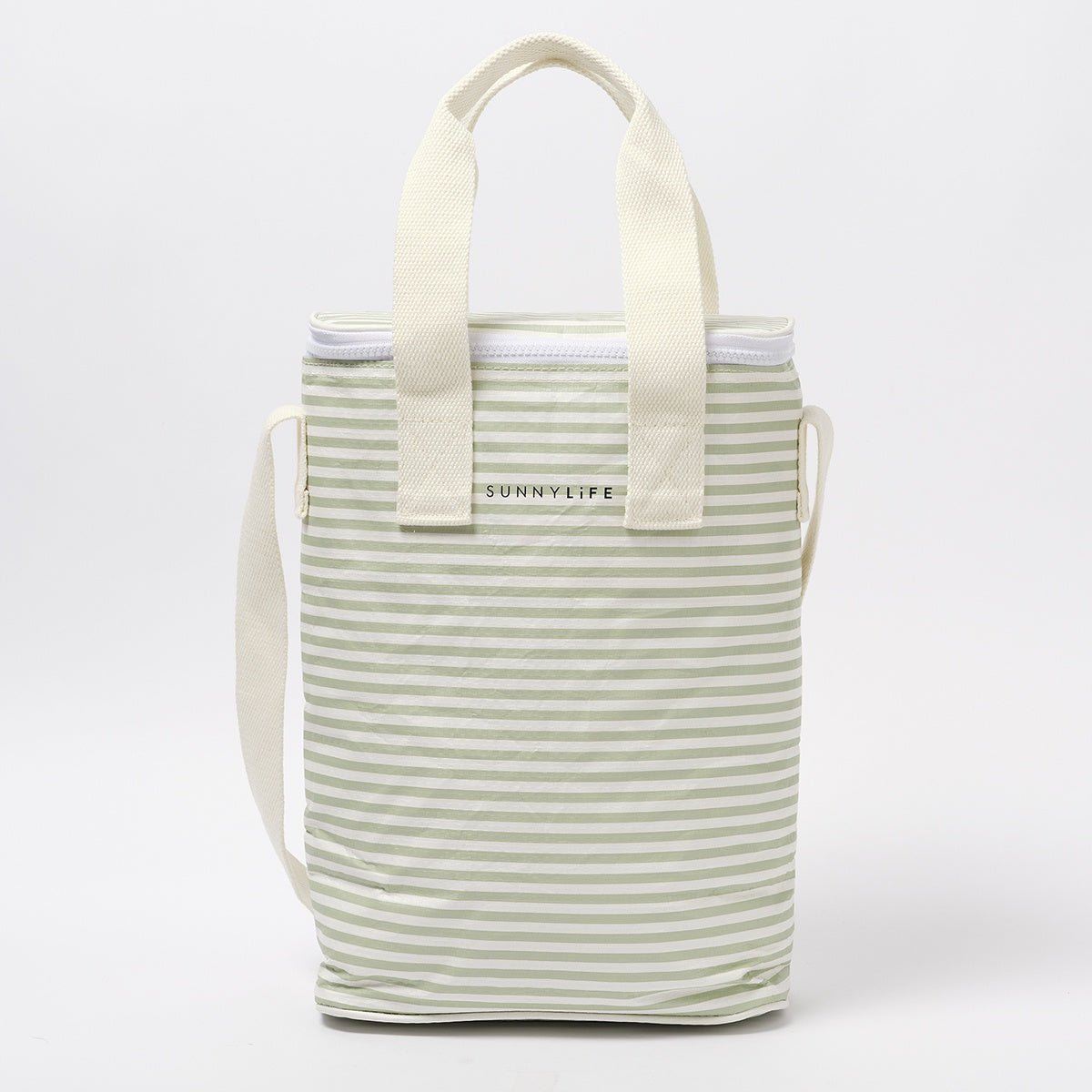 Light Cooler Drinks Bag Sea Sage Stripe