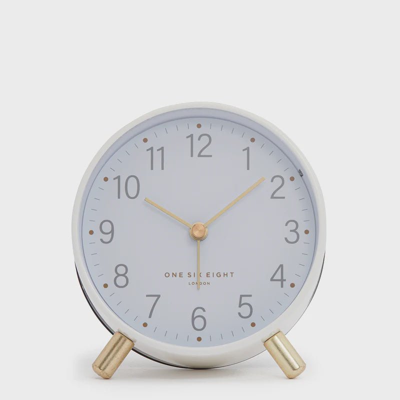 Maisie White Silent Tick Alarm Clock