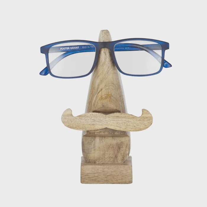 His Wood Glasses Holder 10x17cm Natural