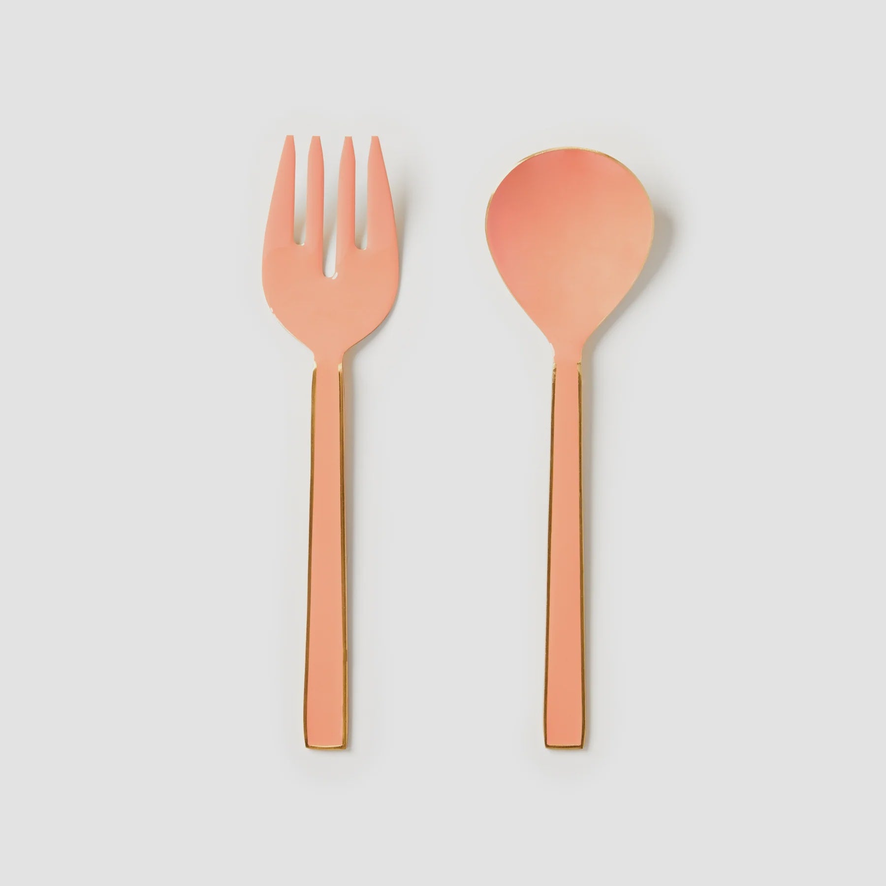 Enamel Peach Salad Servers S/2