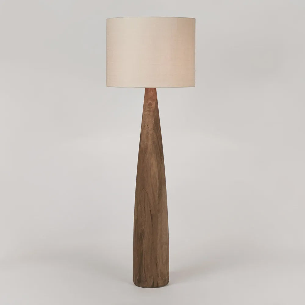 Samson Wood Floor Lamp w Natural Shade