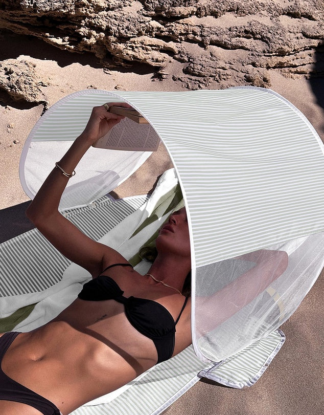 Solo Sun Shader La Palma Sage Stripe