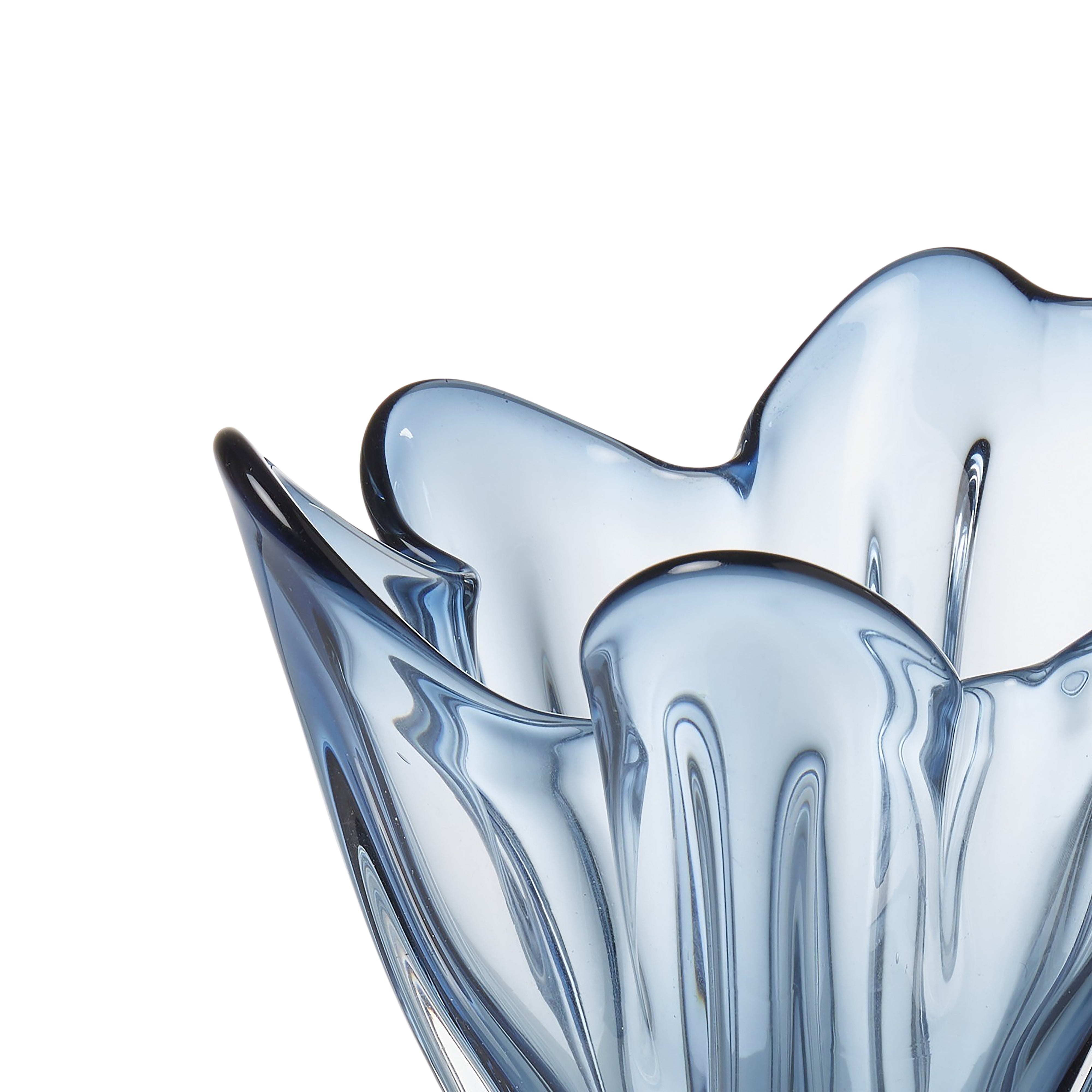 Wavy Glass Vase Blue