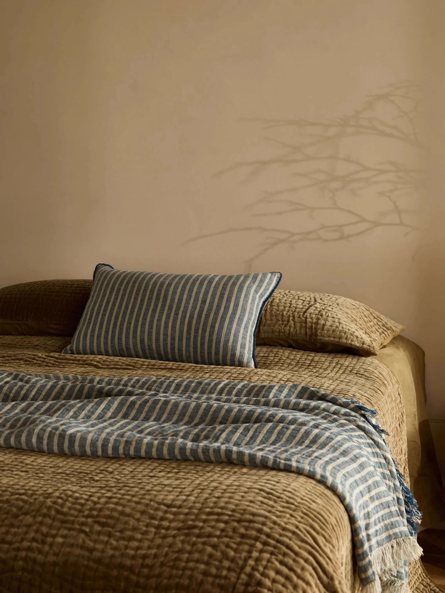 Ava Stripe Indigo Rectangle Cushion-L & M Home