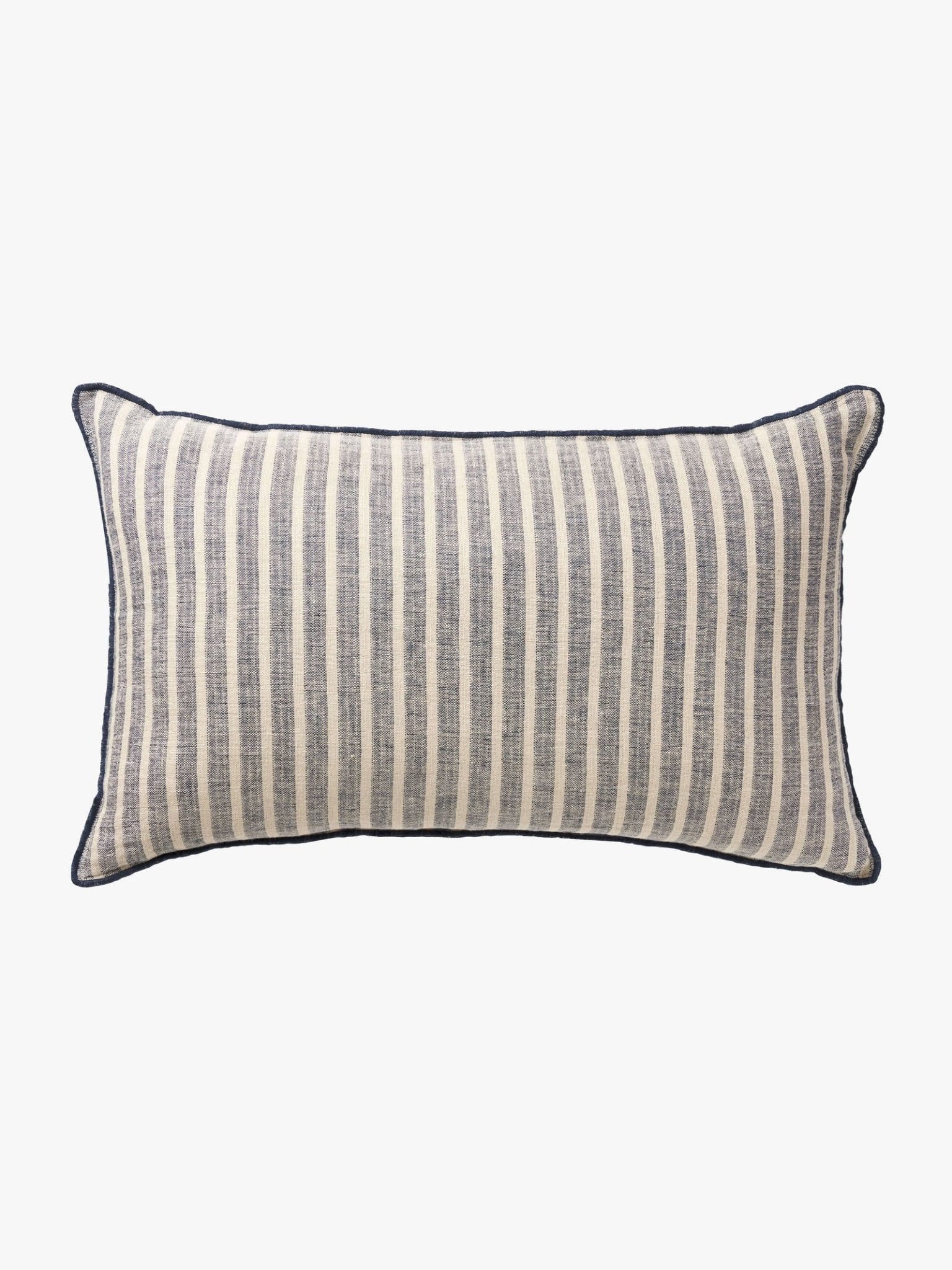 Ava Stripe Indigo Rectangle Cushion-Not specified