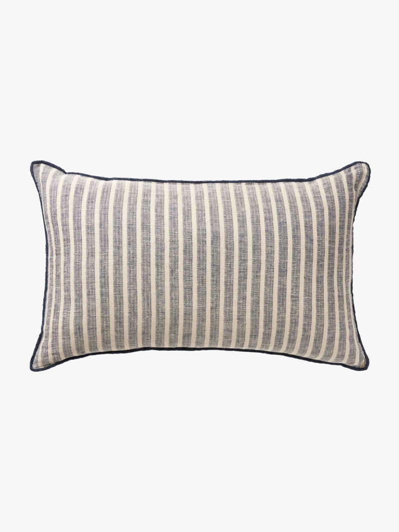 Ava Stripe Indigo Rectangle Cushion-Not specified