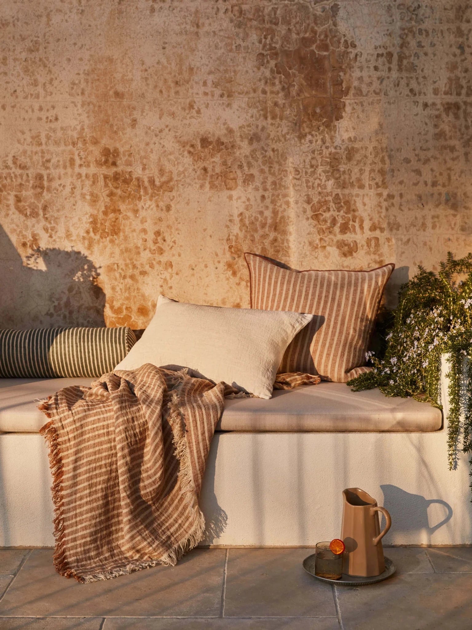 Ava Stripe Toffee Large Square-L & M Home