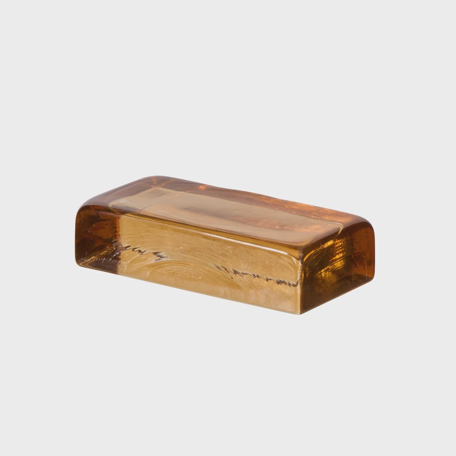 Bernard Amber Glass Brick Sculpture - IsAlbi