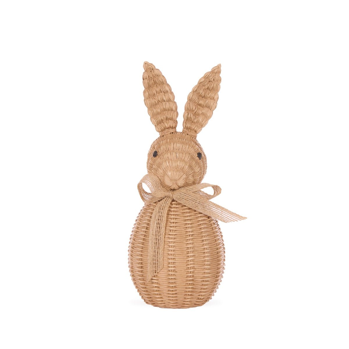 Brown Woven Rabbit with Bow - Holly & Ivy