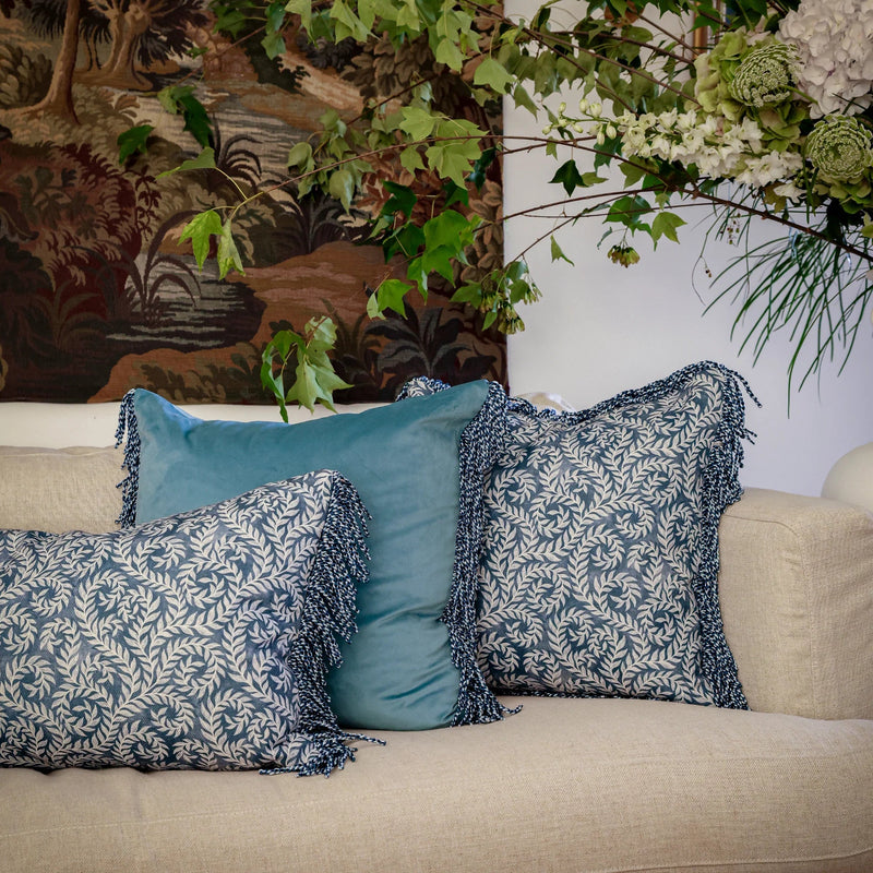 Bullion Fringe Bleu Velvet - Luxe and Beau