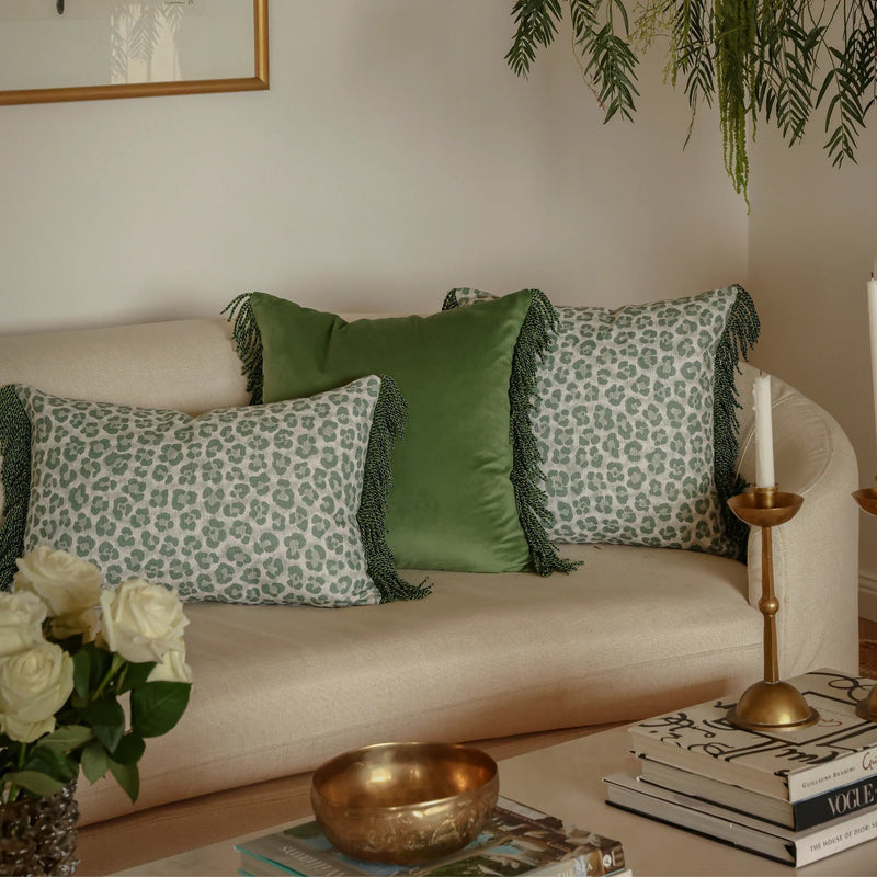 Bullion Fringe Pistachio Leopard - Luxe and Beau