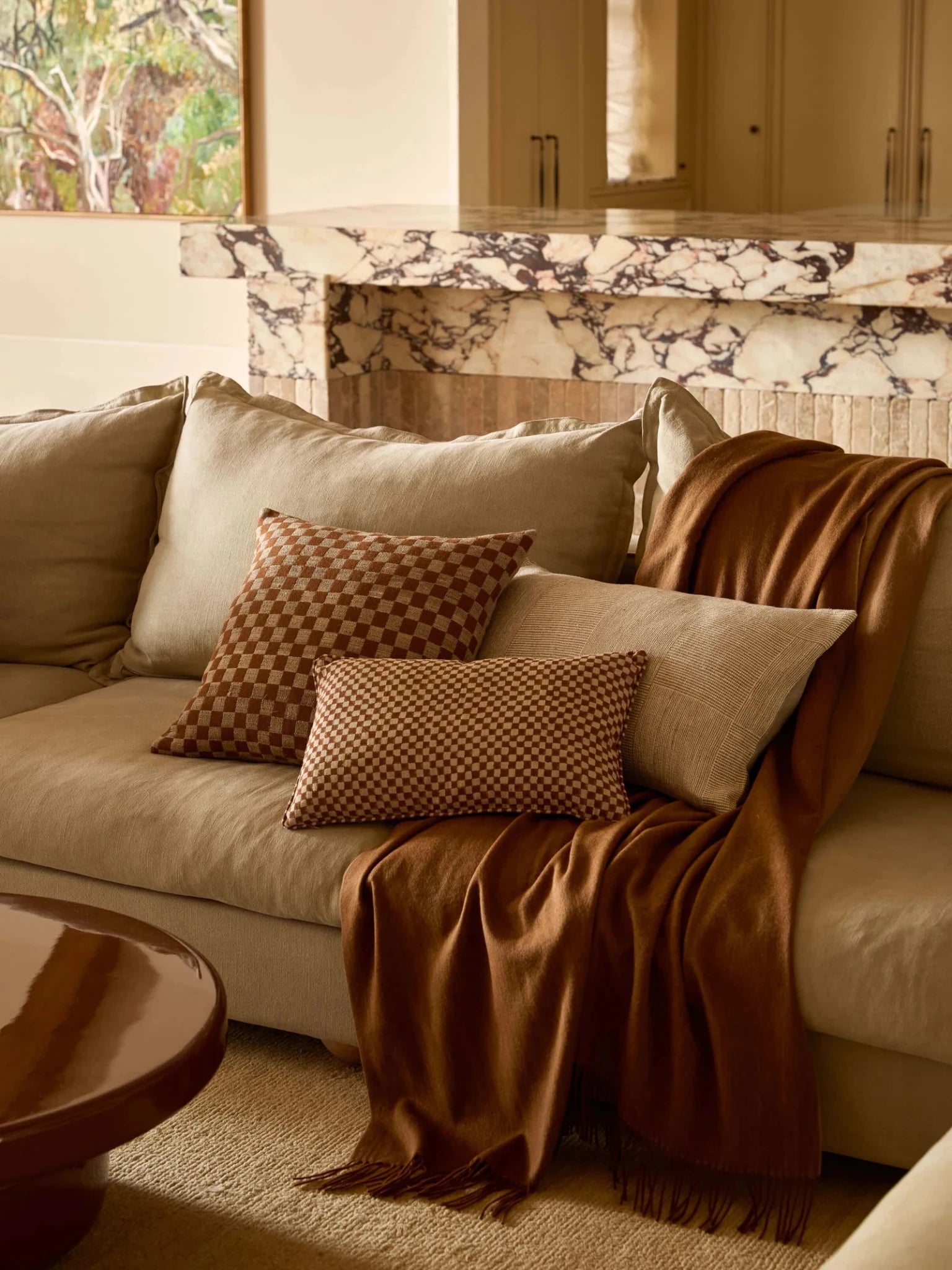 Camille Caramel/Latte Throw - L & M Home