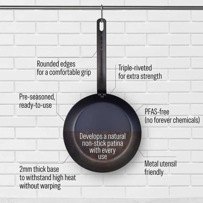 Carbon Steel Fry Pan Pre - Seasoned - Donaldson