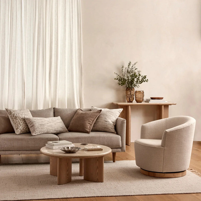 Carlyle Brown Marble Coffee Table-Madras Link