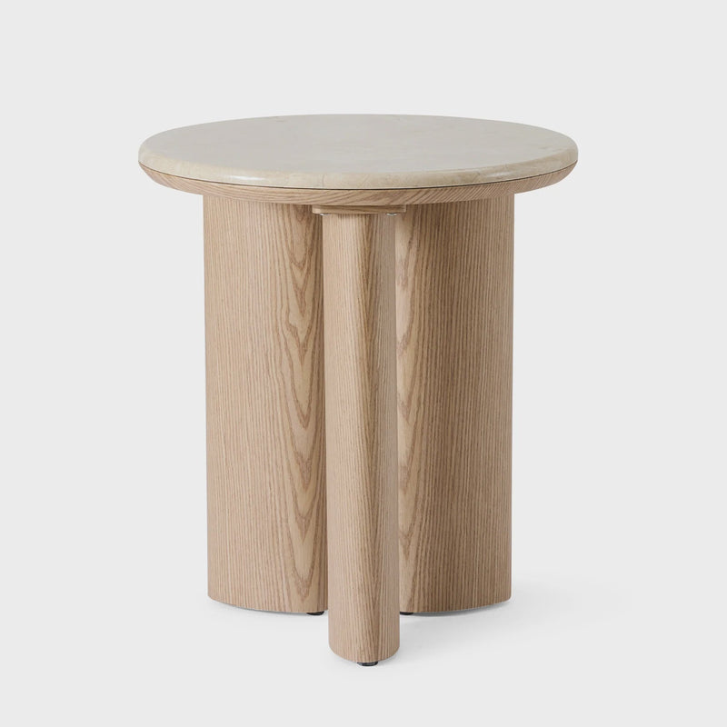 Carlyle Brown Marble Side Table-Madras Link
