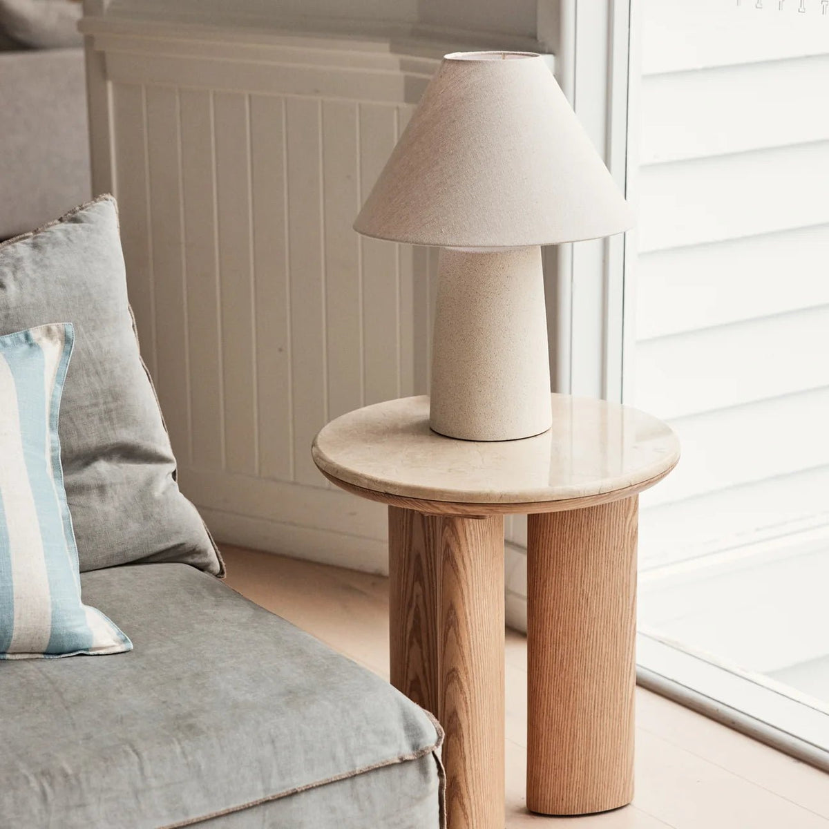 Carlyle Brown Marble Side Table-Madras Link