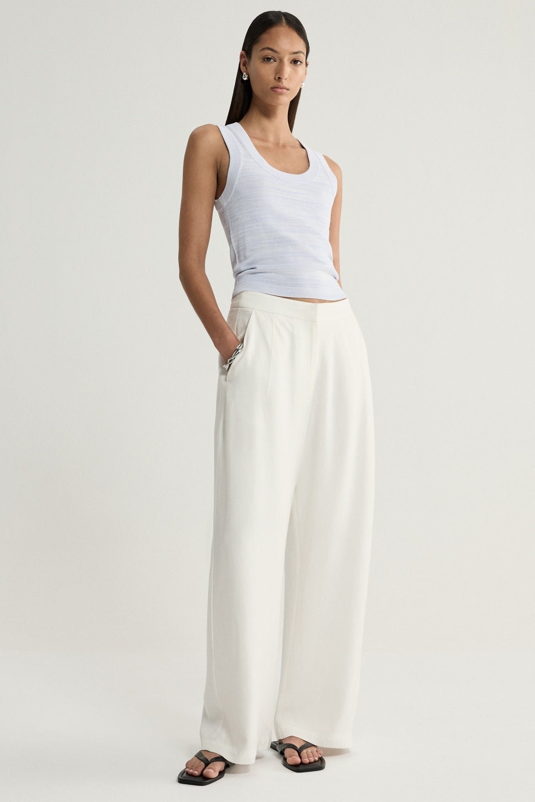 Celia Knit Top Pale Blue Marle-Elka Collective