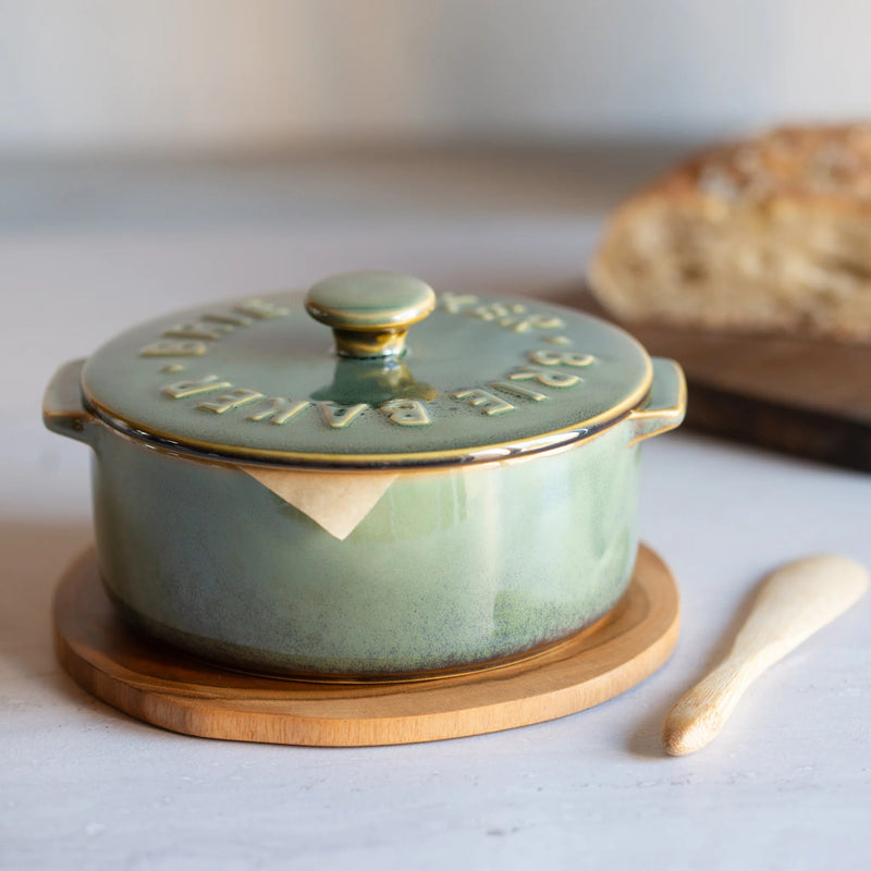 Ceramic Brie Baker Olive-Home Basics & Design