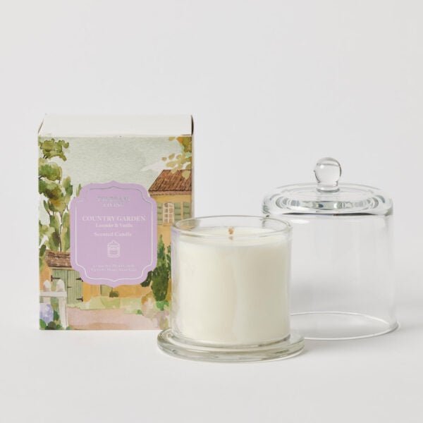 Country Garden Glass Cloche Candle - Pilbeam Living