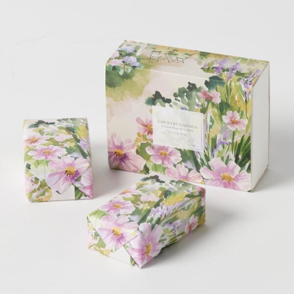 Country Garden Scented Gift Soap S/2 - Pilbeam Living