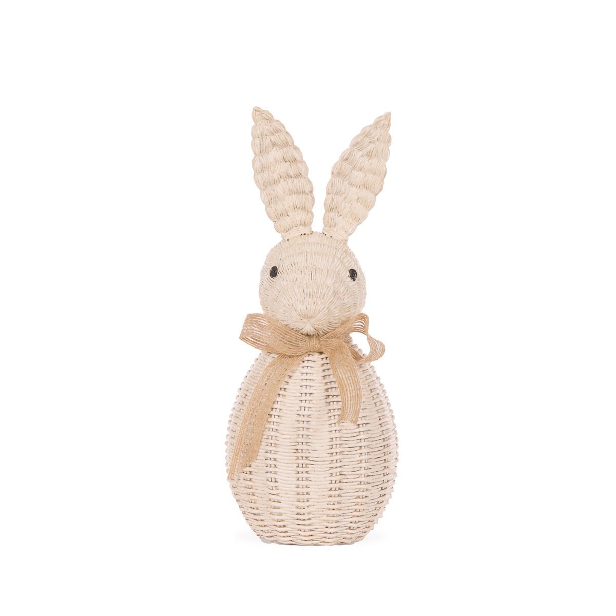 Cream Woven Rabbit with Bow - Holly & Ivy