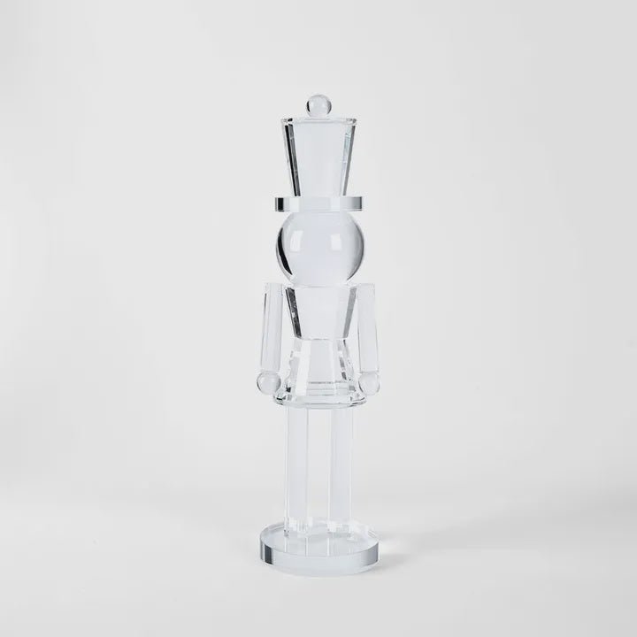 Crystal Glass Nutcracker Clear Medium - Florabelle