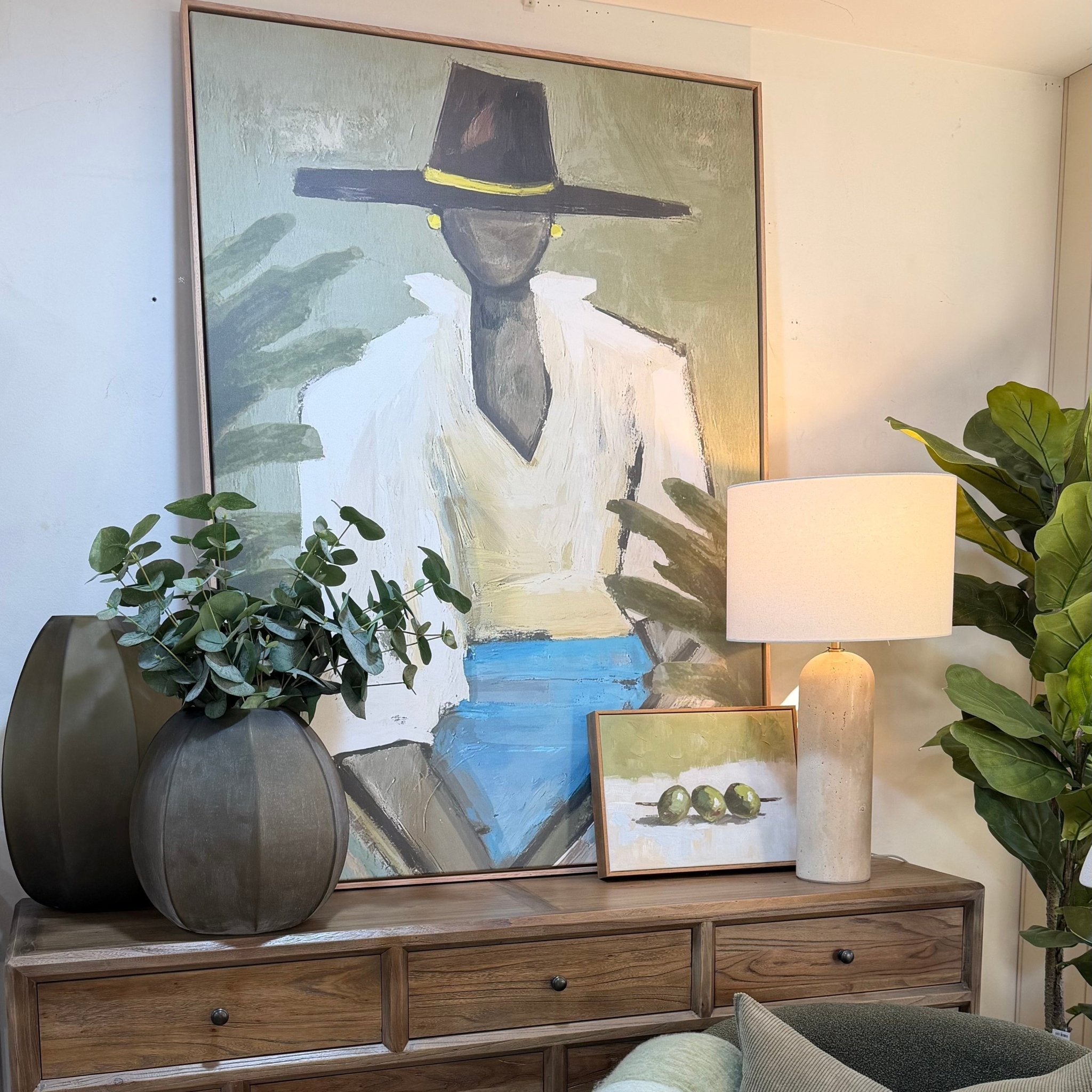 Daphne Canvas Natural Frame-Cooper Black