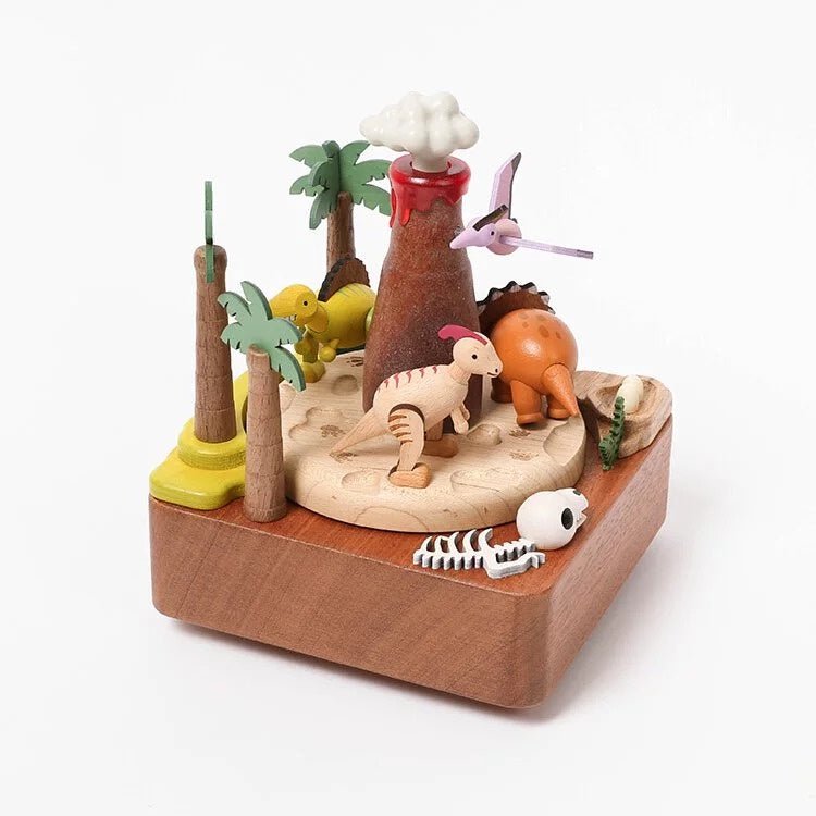 Dinosaurs & Volcanic Double Go Around Music Box-Oz Animart