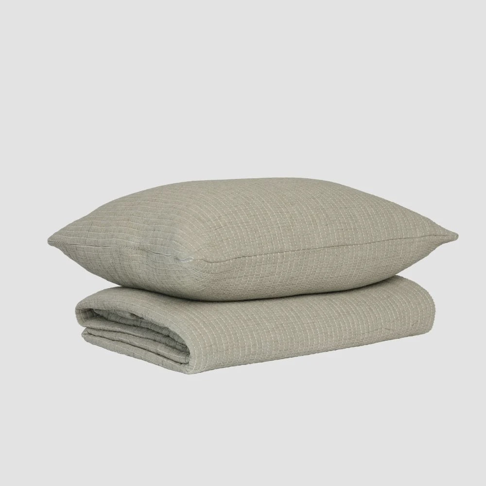 Ease Quilted Bed Cover Set Pistachio-Eadie Lifestyle
