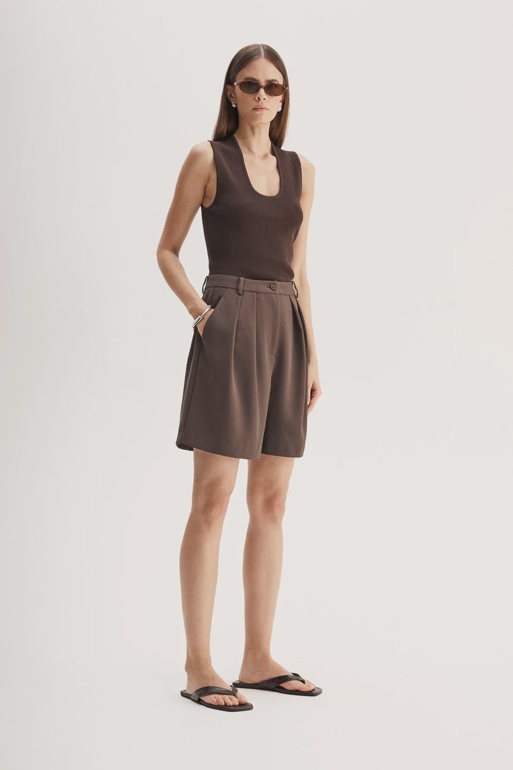 Elka Hayes Knit Top Chocolate-Elka Collective