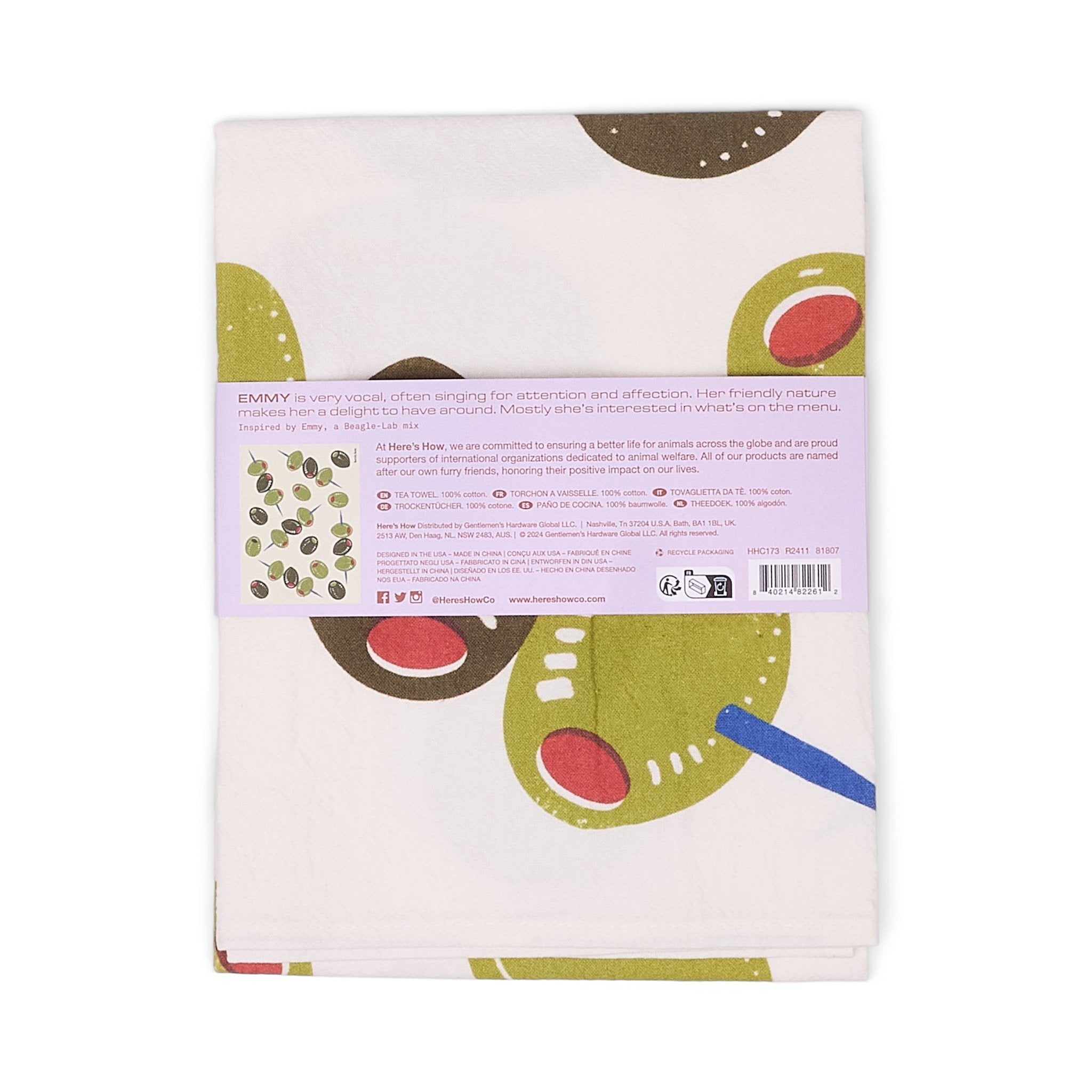 Emmy Tea Towel Olives - Home Basics & Design