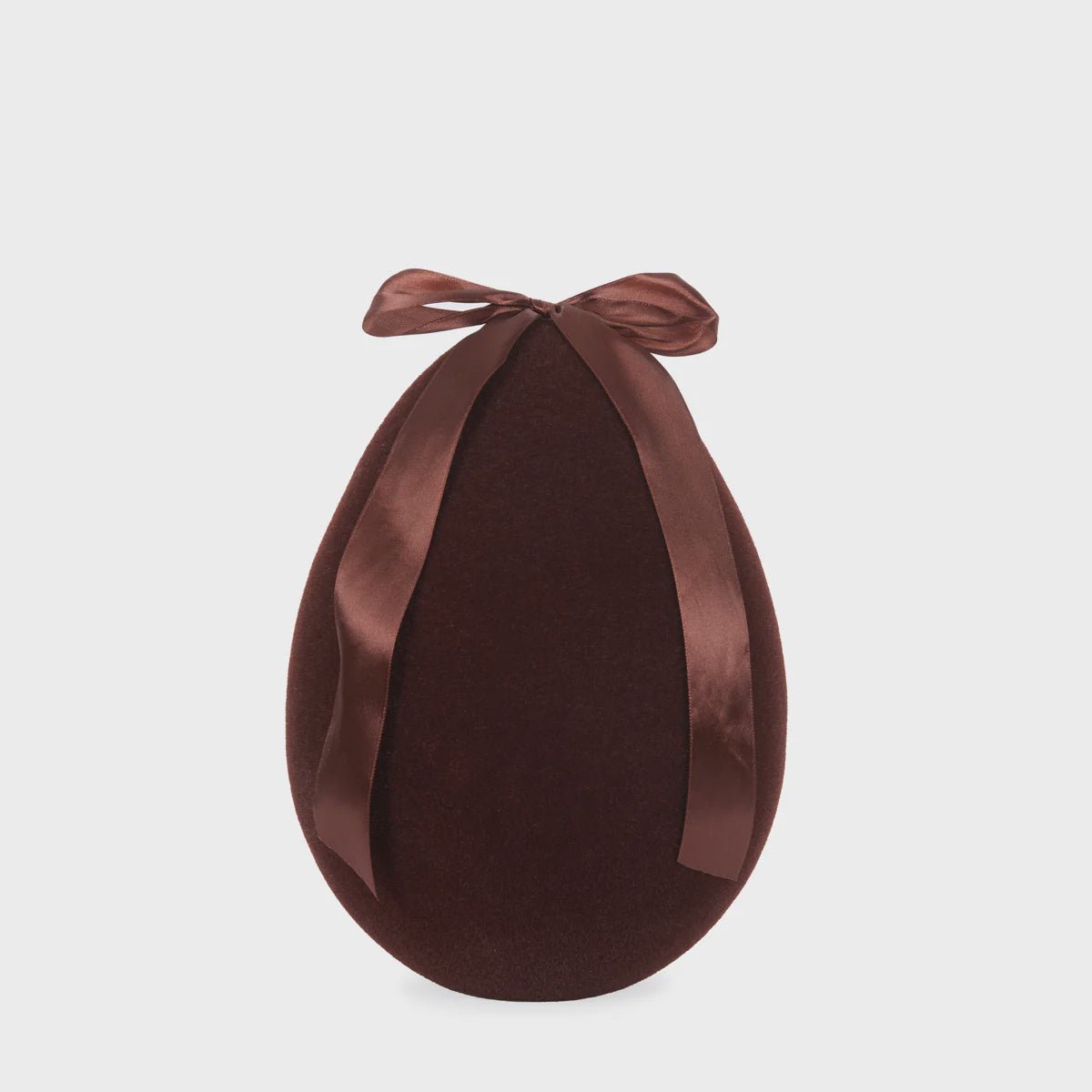 Flocked Easter Egg Brown Bow - Holly & Ivy