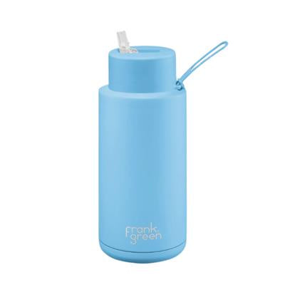 Reuse Bottle Straw Lid Sky Blue