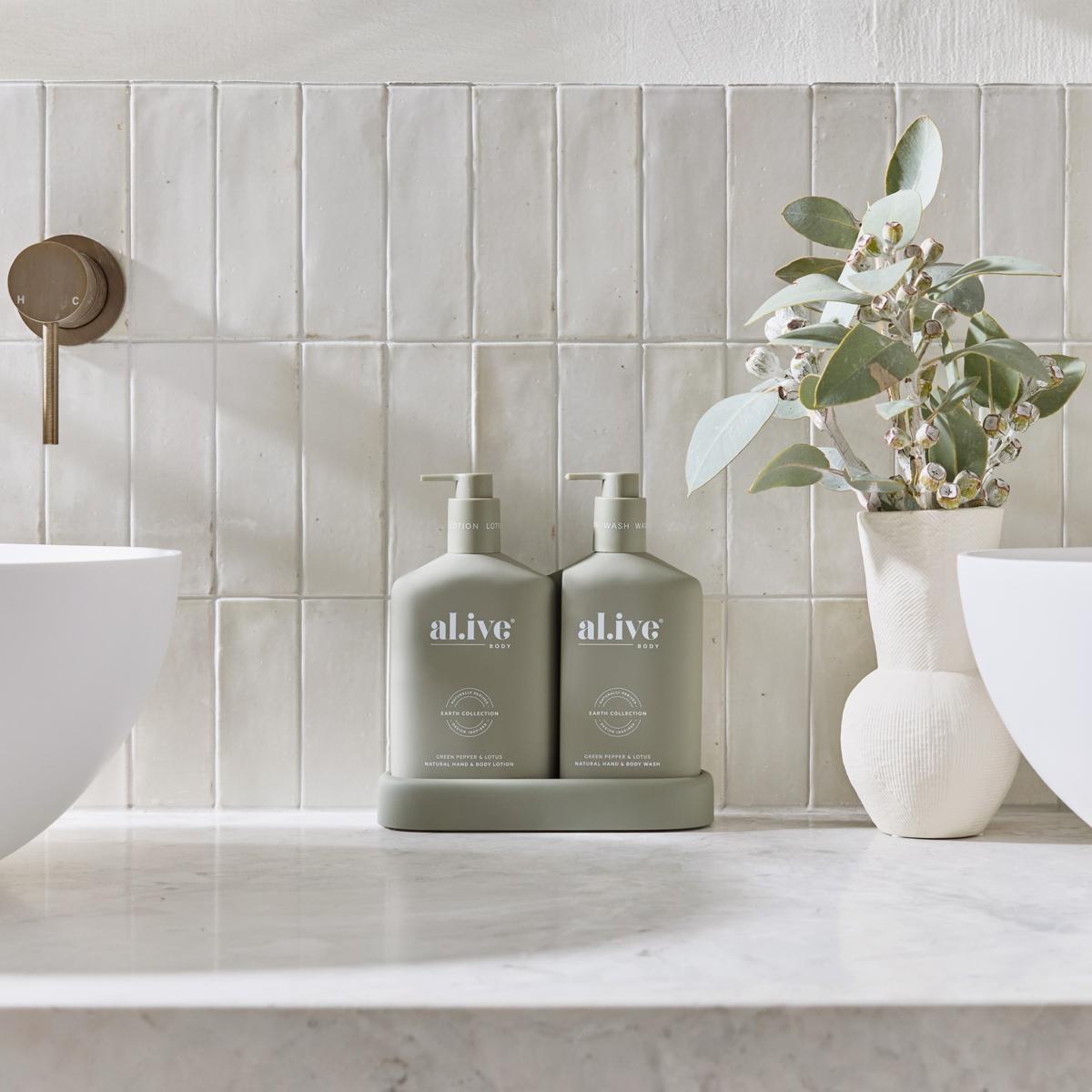 Green Pepper & Lotus Duo Hand & Body Wash + Lotion - Alive Body