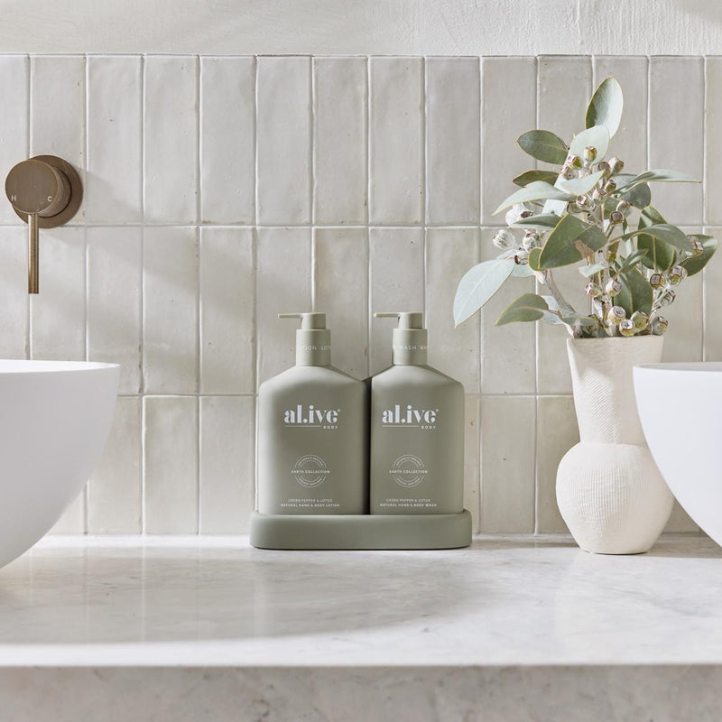 Green Pepper & Lotus Duo Hand & Body Wash + Lotion - Alive Body