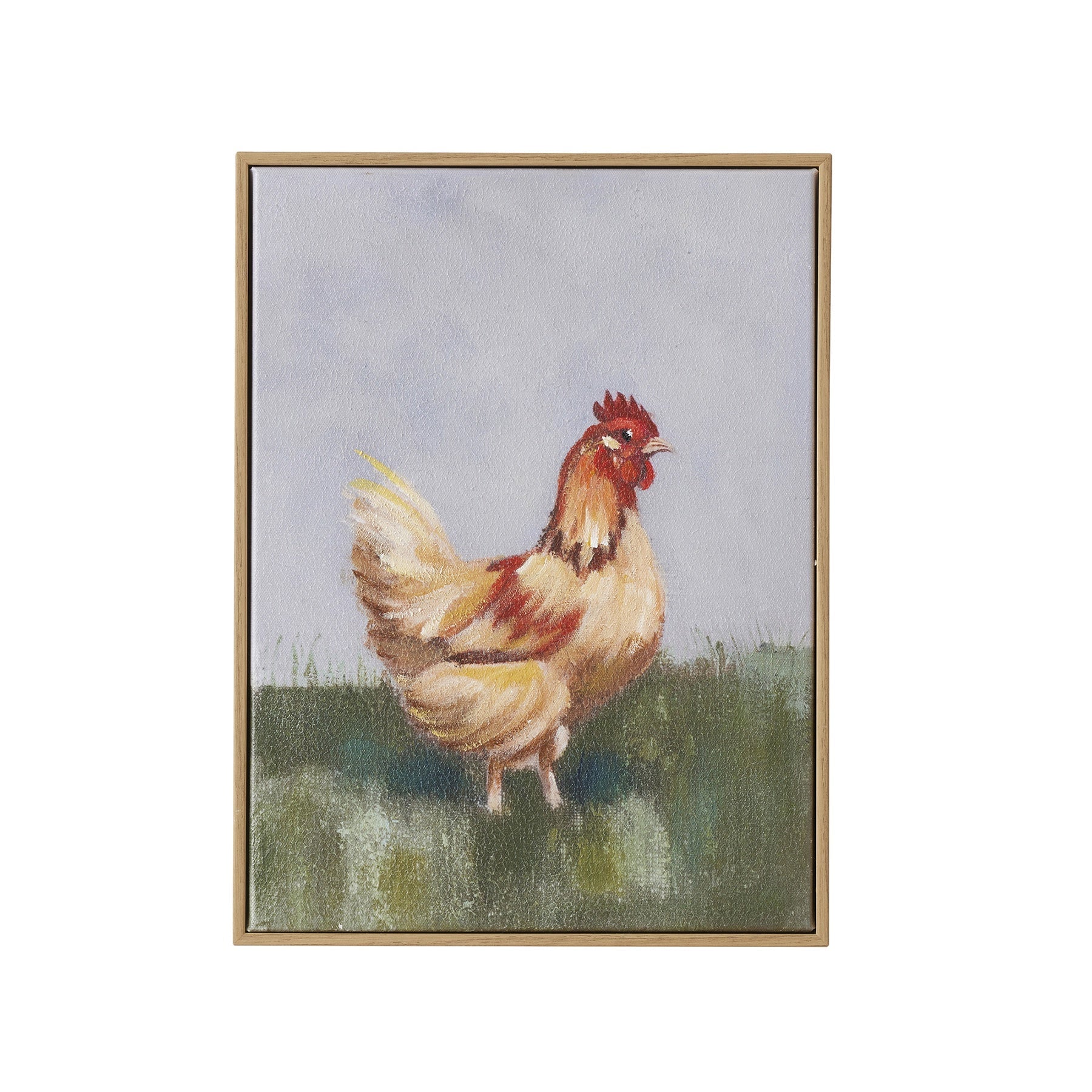 Hen Oak Frame Oil Painting-Coast to Coast