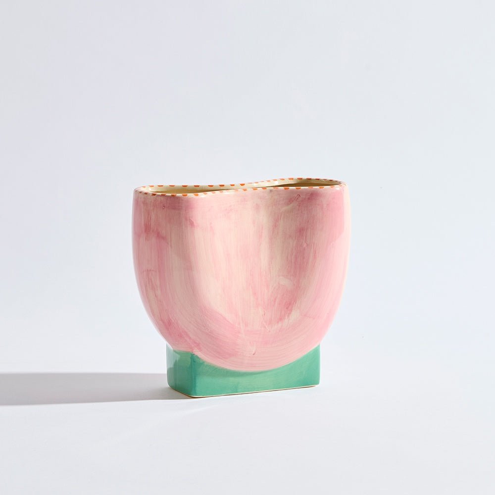 Ipanema Pink Wide Vase - KAS Australia