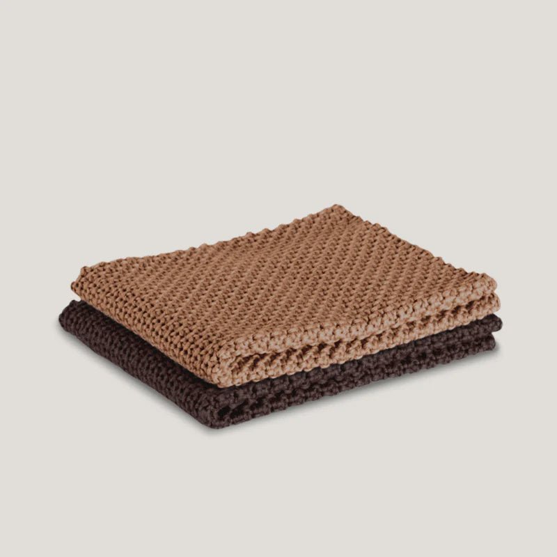 Knitted Dishcloths Praline & Cocoa-Seed & Sprout