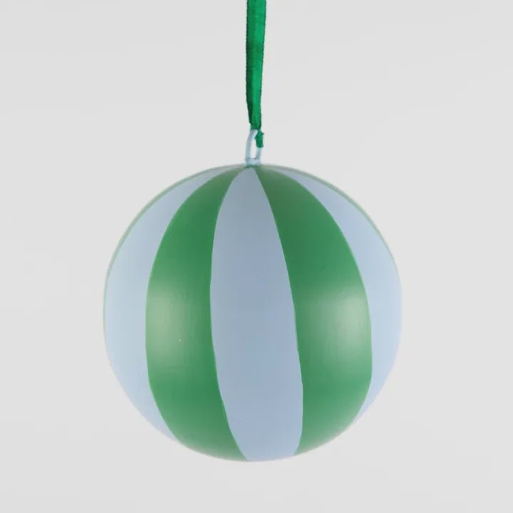 La Dolce Vita Striped Iron Bauble Small Green - Florabelle