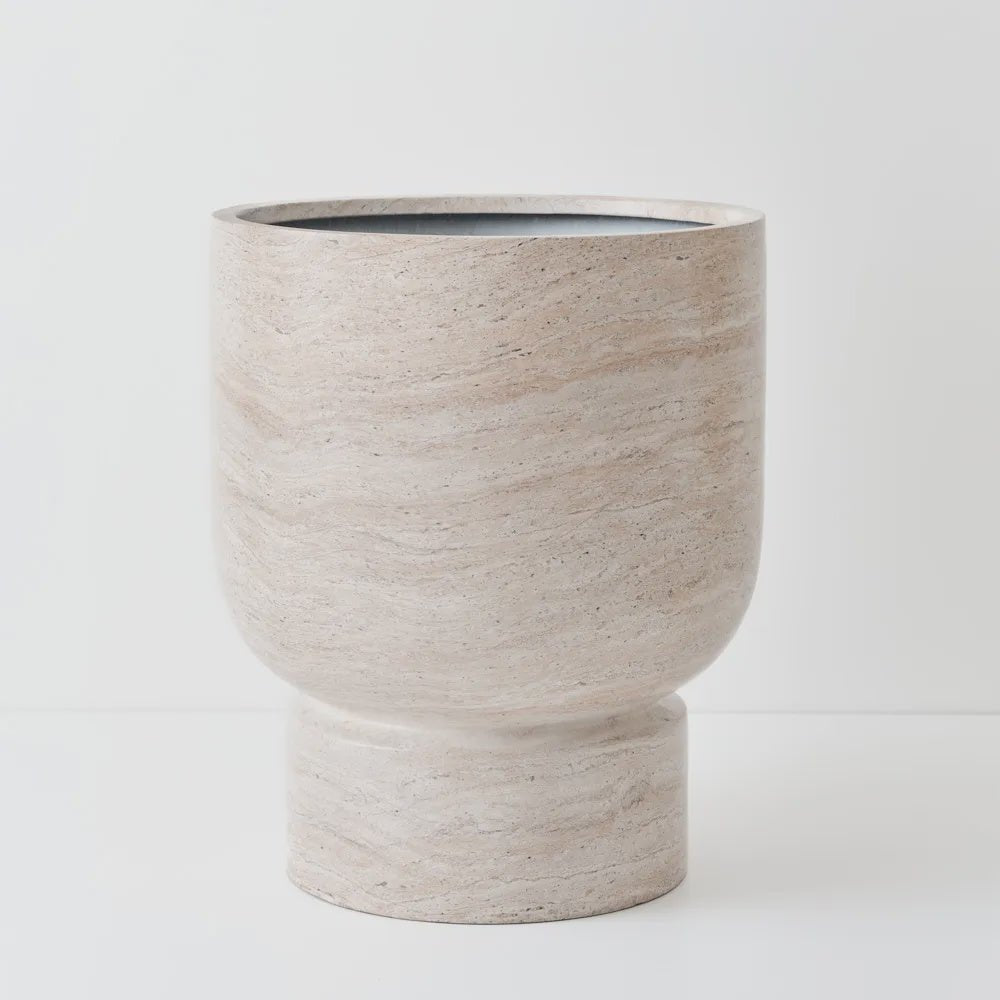 Lightweight Travertine Folly Planter - Floral Interiors