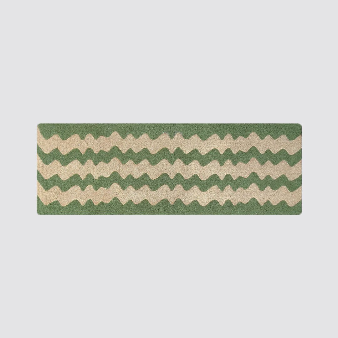 Long Green Waves Doormat - Doormat Design