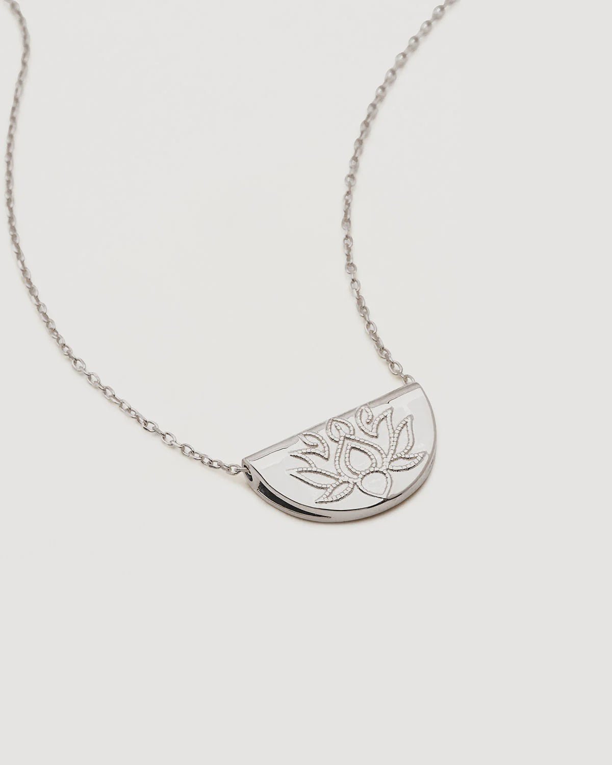 Lotus Necklace Sterling Silver-By Charlotte