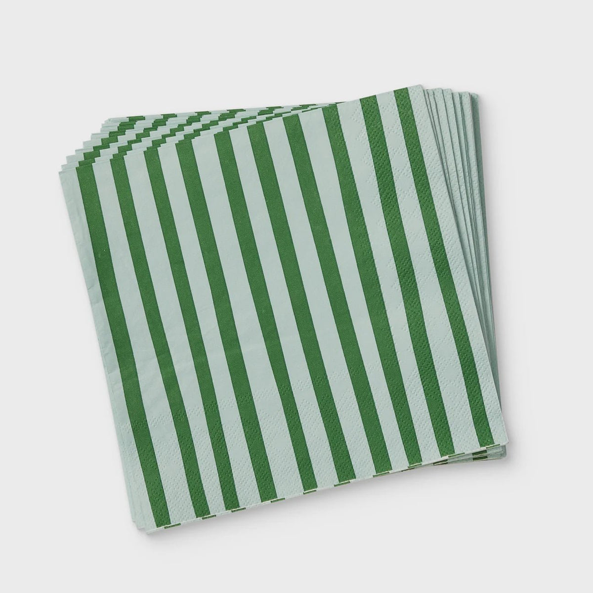 Niki Stripe Green Paper Napkins-Madras Link