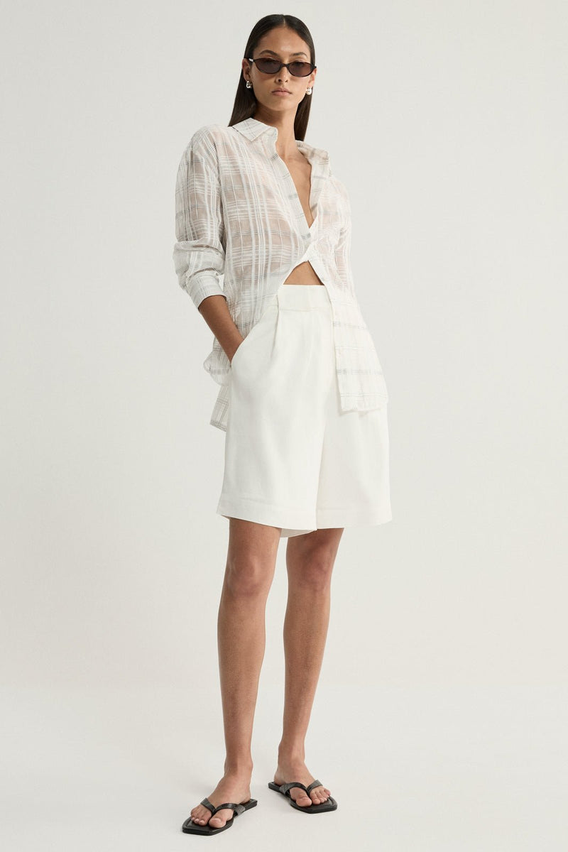 Onyx Shirt White Check-Elka Collective